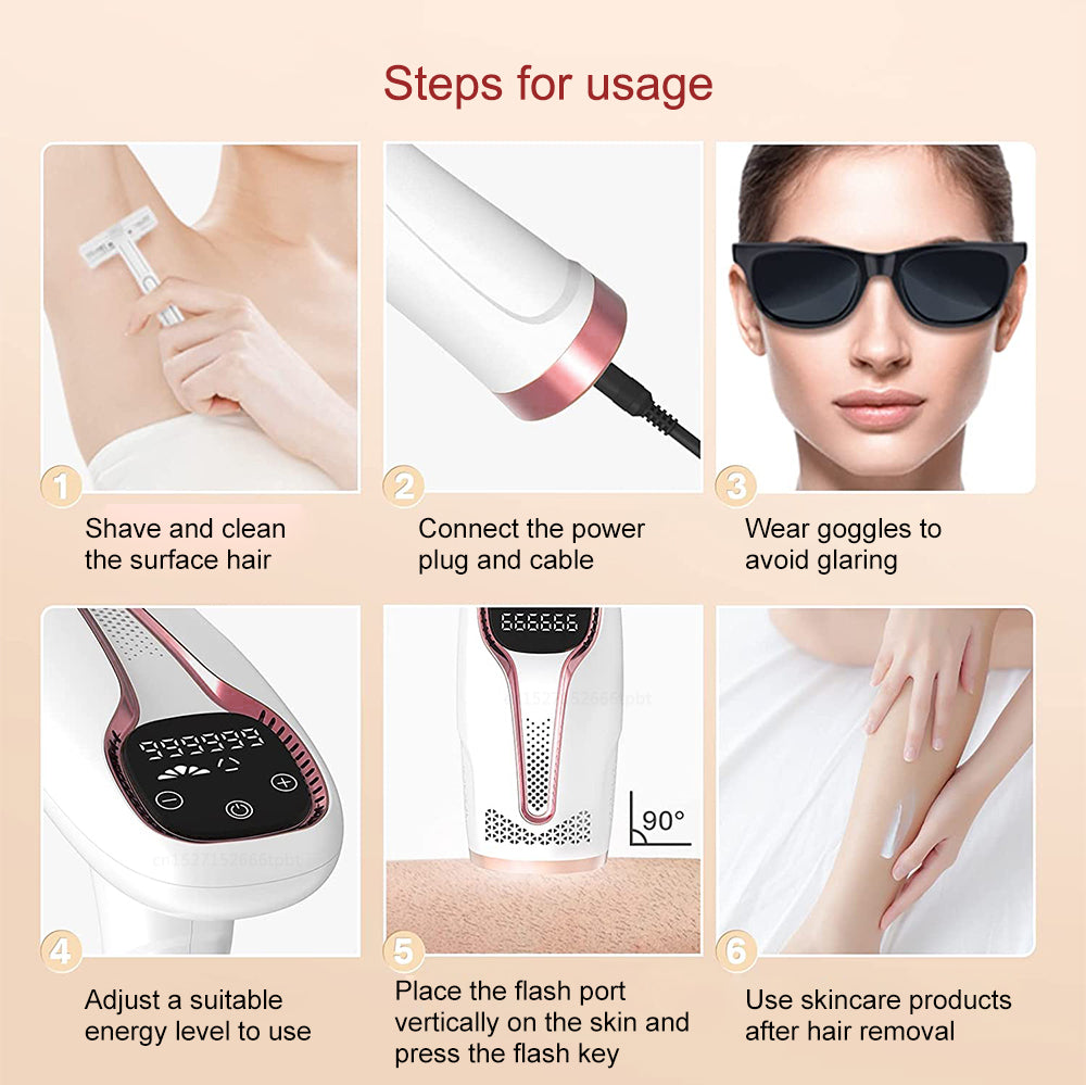 Professional IPL Laser Epilator Hair Removal for Full Body Women Legs Bikini Painless Hair Remover Permanent Ice Freezing Device