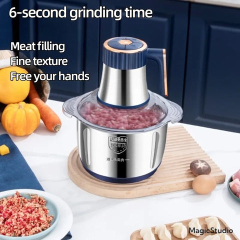 5 Litre 5 Blades Electric Food Chopper Meat Mincer 5 Speeds