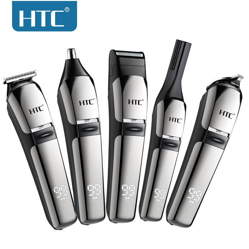 HTC AT-1327 5 in 1 Men grooming kit hair clipper hair trimmer shaver nose ear trimmer precision detail trimmer with LCD display