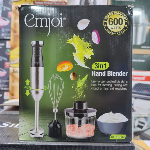 emjoi hand blender set 3 in 1 hand blender mixer chipper 600 watts