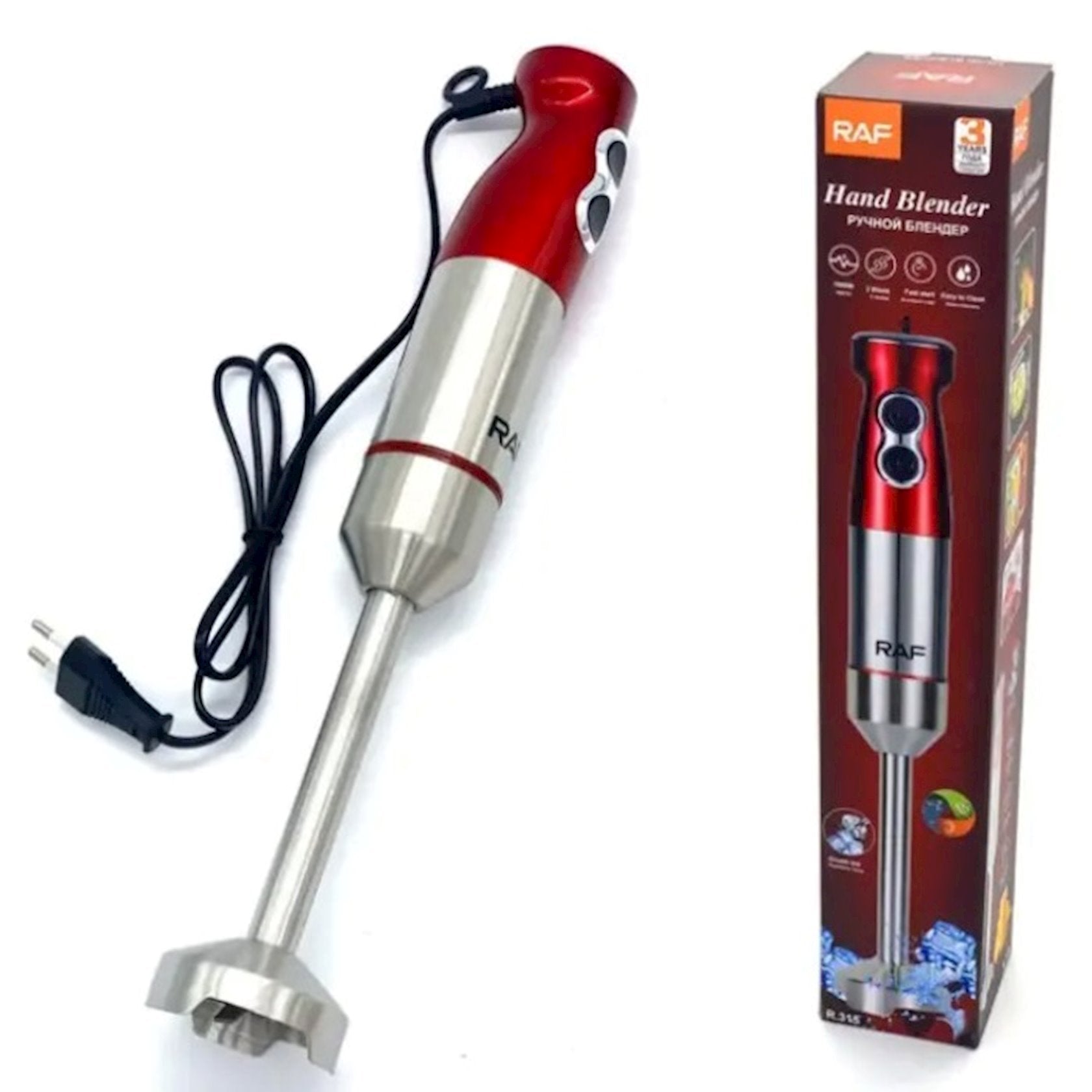 RAF R.315 Hand Blender 1000 watts Ice Crusher 4 blades