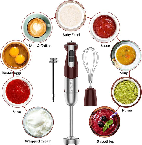 Healthomse 5 in 1 Multifunctional Hand Blender, Powerful and Efficient Food Blender 800W