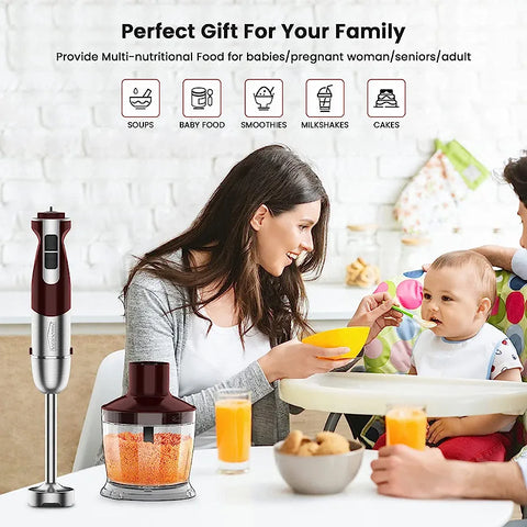 Healthomse 5 in 1 Multifunctional Hand Blender, Powerful and Efficient Food Blender 800W