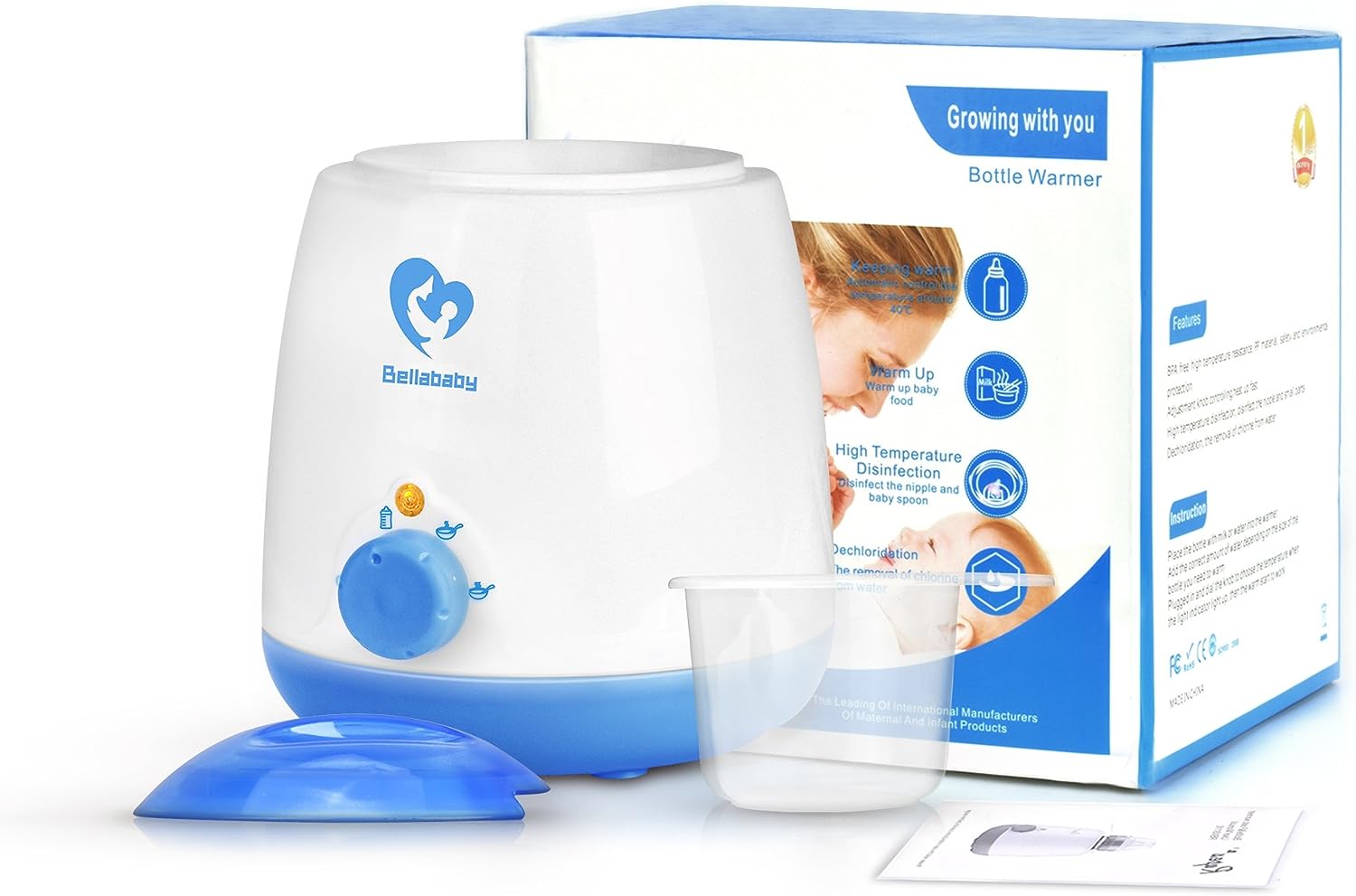 Bellababy Bottle Warmer Fast-Heating Keep Warm for Night Feeding Formula Warmer Oil Warmer Lotion Heater