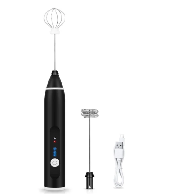 Electric Milk Frother with Double Whisk, USB Rechargeable 2 in 1 Milk Foam  Maker for Coffee Latte Cappuccino Egg Beating