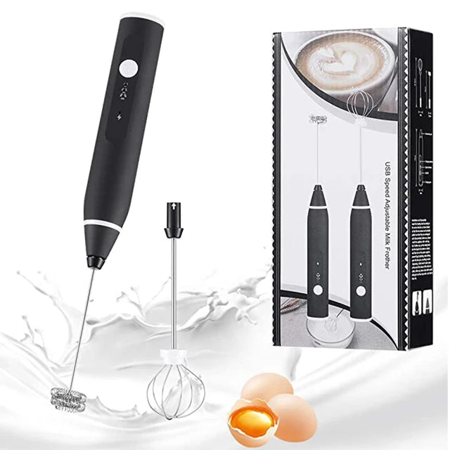 Electric Milk Frother, Usb Rechargeable Milk Frother And Mini Beater With  Dual Head Whisk, Stainless Steel Mixer For Coffee Cream Cappuccino Latte  Coc