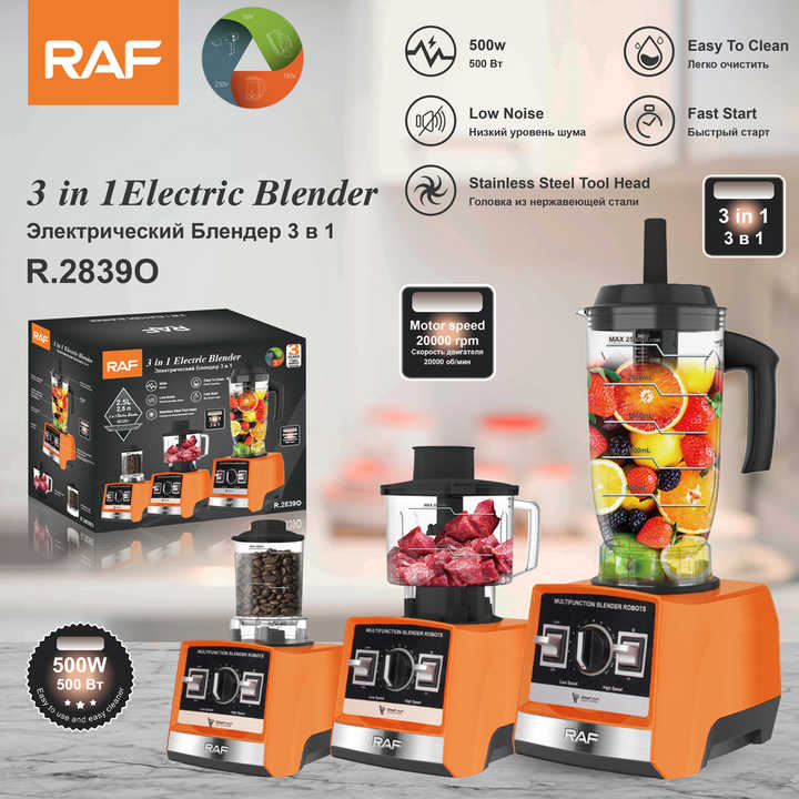 RAF R.2839 ELECTRIC CHOPPER BLENDER GRINDER 3 IN 1 MULTIFUNCTION MACHINE