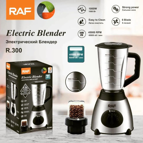 RAF R.300 Electric Blender and Grinder 2 in 1 Stainless Steel Blender 1000 watts