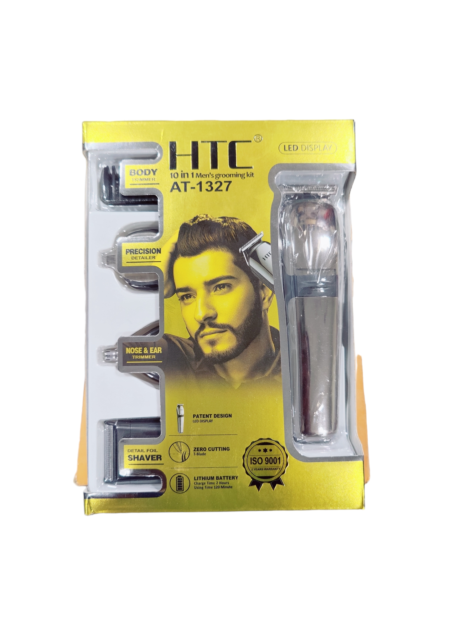 HTC AT-1327 5 in 1 Men grooming kit hair clipper hair trimmer shaver nose ear trimmer precision detail trimmer with LCD display