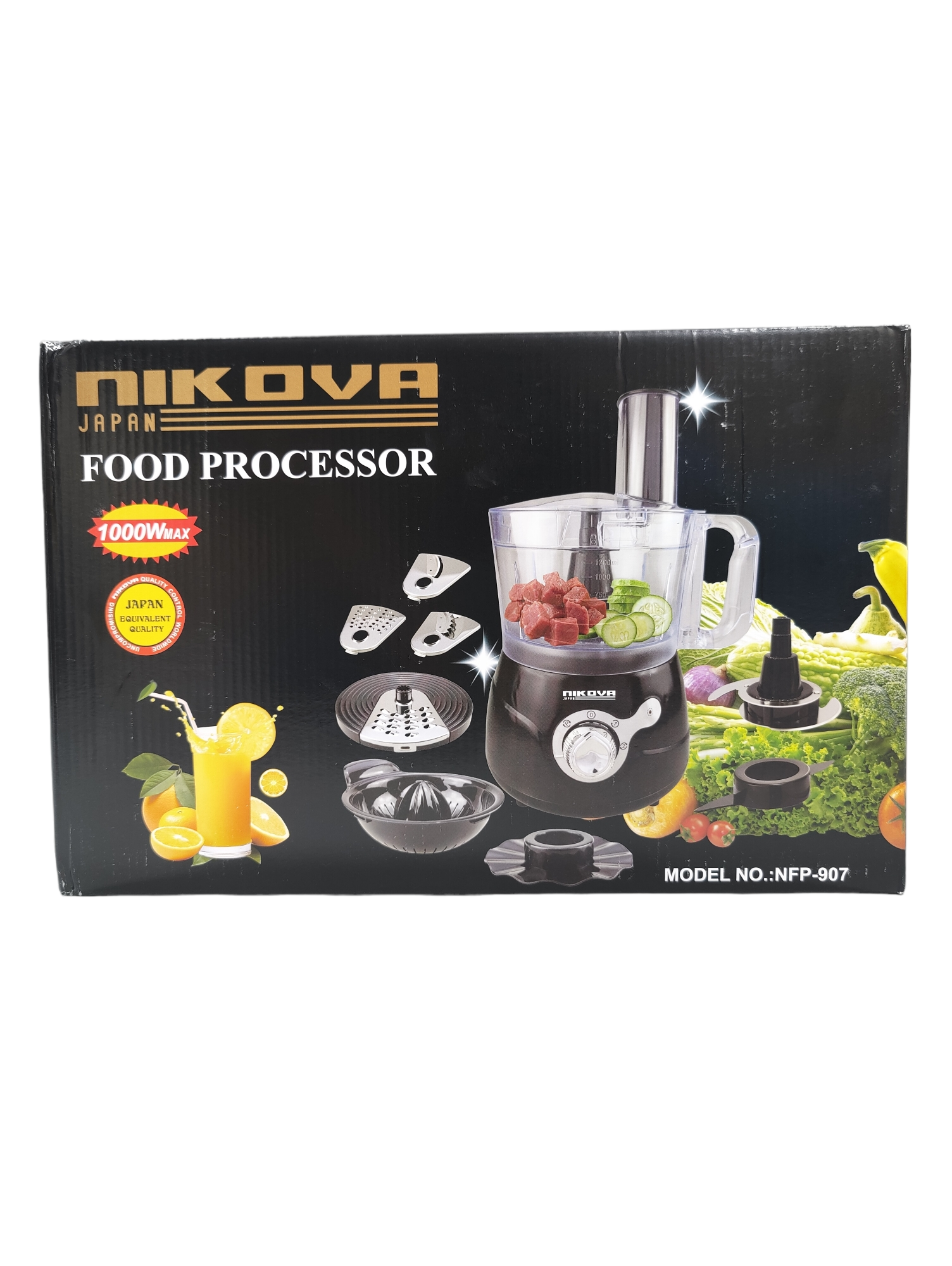 NIKOVA ELECTRIC CHOPPER FOOD PROCESSOR with salad cutters and Citrus