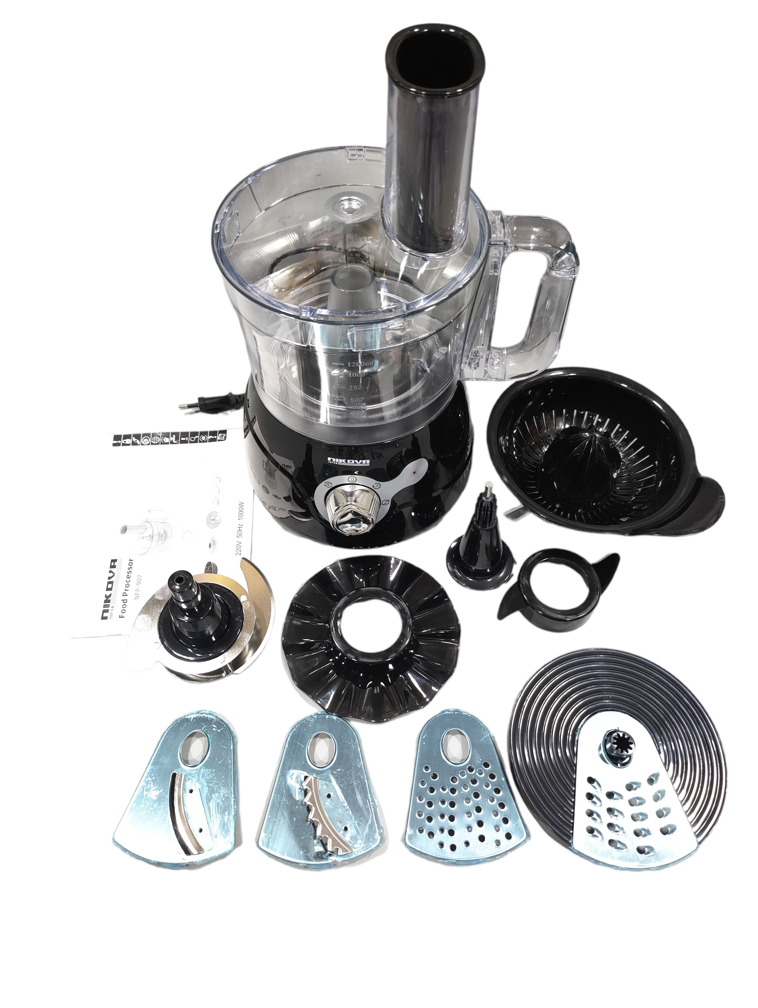 NIKOVA ELECTRIC CHOPPER FOOD PROCESSOR with salad cutters and Citrus
