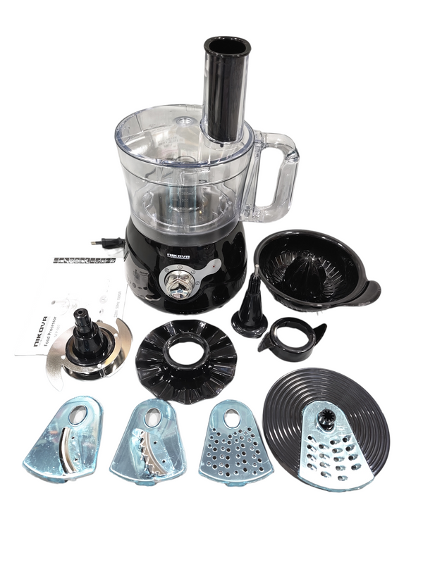 NIKOVA ELECTRIC CHOPPER FOOD PROCESSOR with salad cutters and Citrus