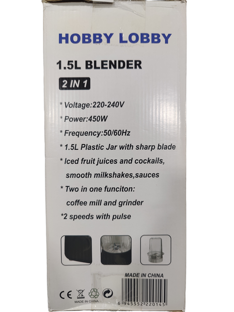 HOBBY LOBBY BLENDER GRINDER HL-2104 450 WATTS