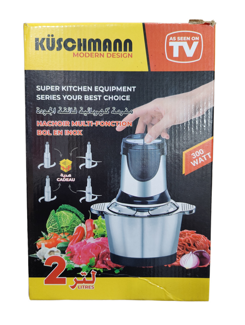 2 LITRE ELECTRIC CHOPPER WITH 3 EXTRA BLADES HIGH POWER MOTOR