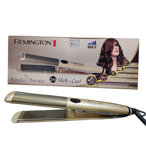 Remington 2 in 1 Professional Hair Straightener and Curler Digital Temperature Control Salon Quality 1st attempt results