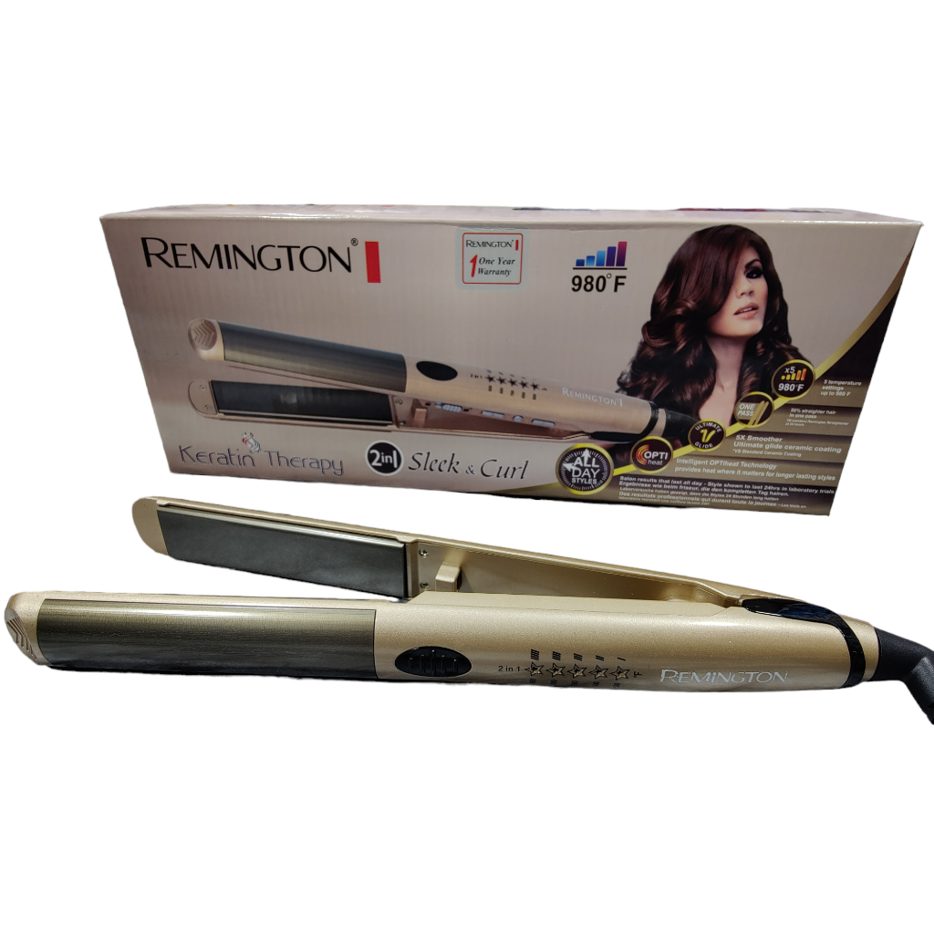 Remington 2 in 1 Professional Hair Straightener and Curler Digital Temperature Control Salon Quality 1st attempt results