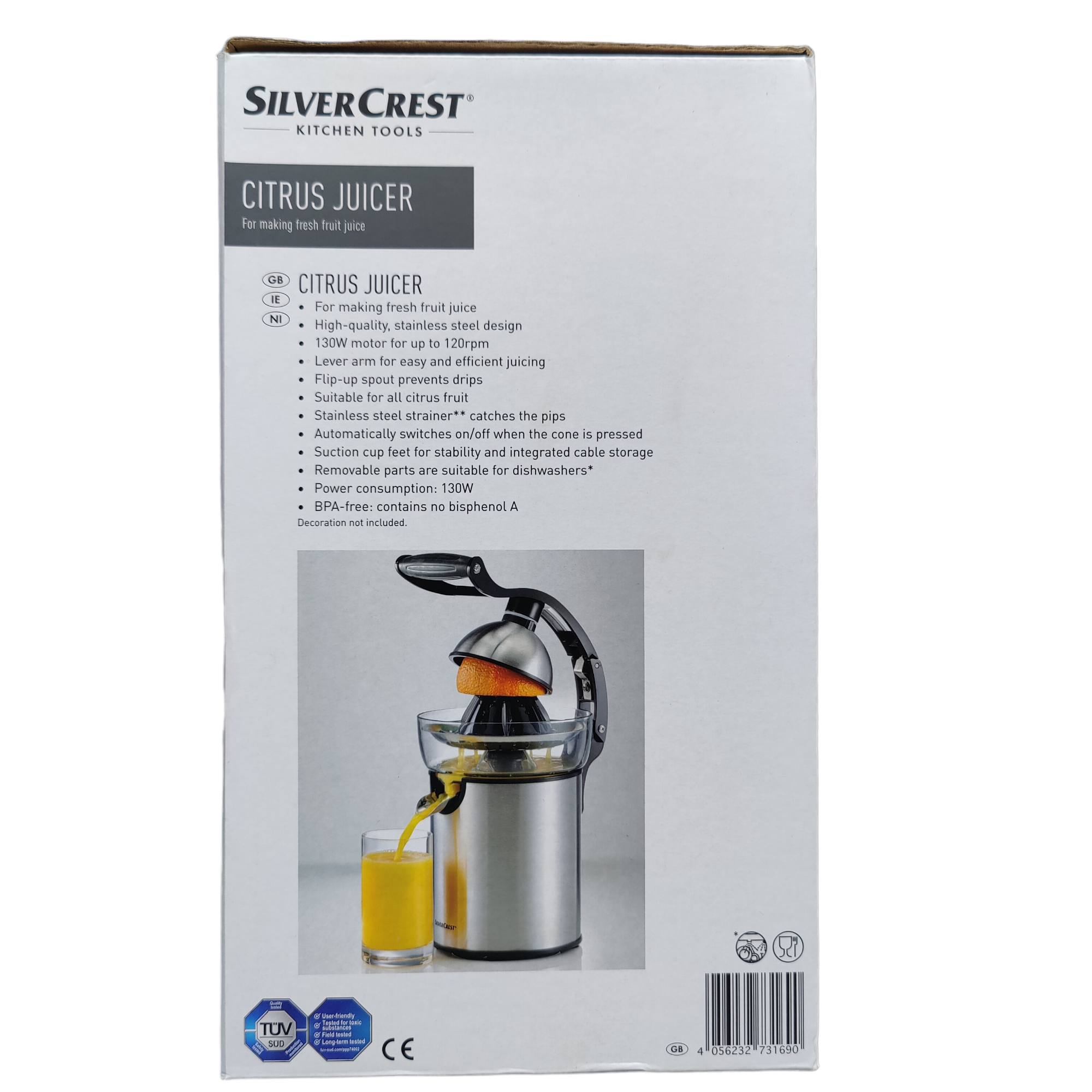 SILVER CREST ELECTRIC CITRUS JUICER COMMERCIAL BIG ORANGE GRAPEFRUIT JUICE MACHINE 130 WATTS
