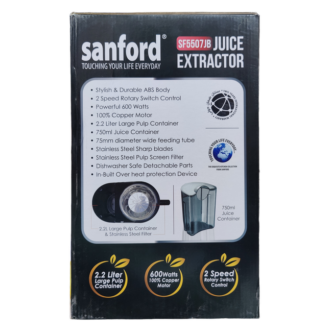 SANFORD ELECTRIC JUICER SF5507JB 600 WATTS COPPER MOTOR– electrorignal