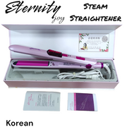 Korean Steam Hair Straightener ETERNITY JOY CERAMIC PLATES INSTANT RESULTS FAST HEAT UP