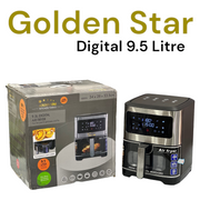 GOLDEN STAR AIR FRYER 9.5 LITRE DIGITAL DISPLAY TRANSPARENT VIEW INSIDE HIGH QUALITY
