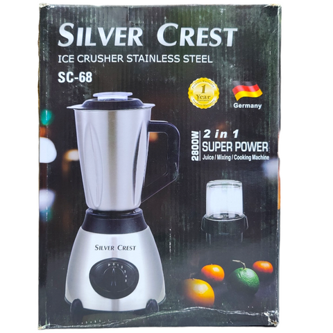 SILVER CREST ICE CRUSHER BLENDER 2 IN 1 STAINLESS STEEL 5 SPEEDS with Glass Grinder