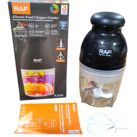 RAF R.332B Electric Food Chopper Grinder 0.8 L 250watts 2 in 1 Grinder/Chopper Mixer