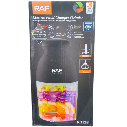 RAF R.332B Electric Food Chopper Grinder 0.8 L 250watts 2 in 1 Grinder/Chopper Mixer