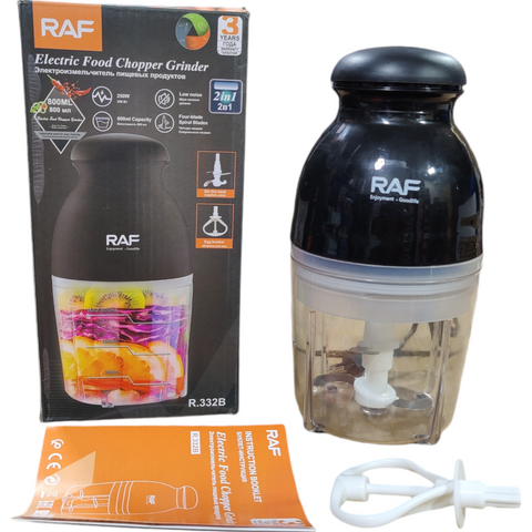 RAF R.332B Electric Food Chopper Grinder 0.8 L 250watts 2 in 1 Grinder/Chopper Mixer