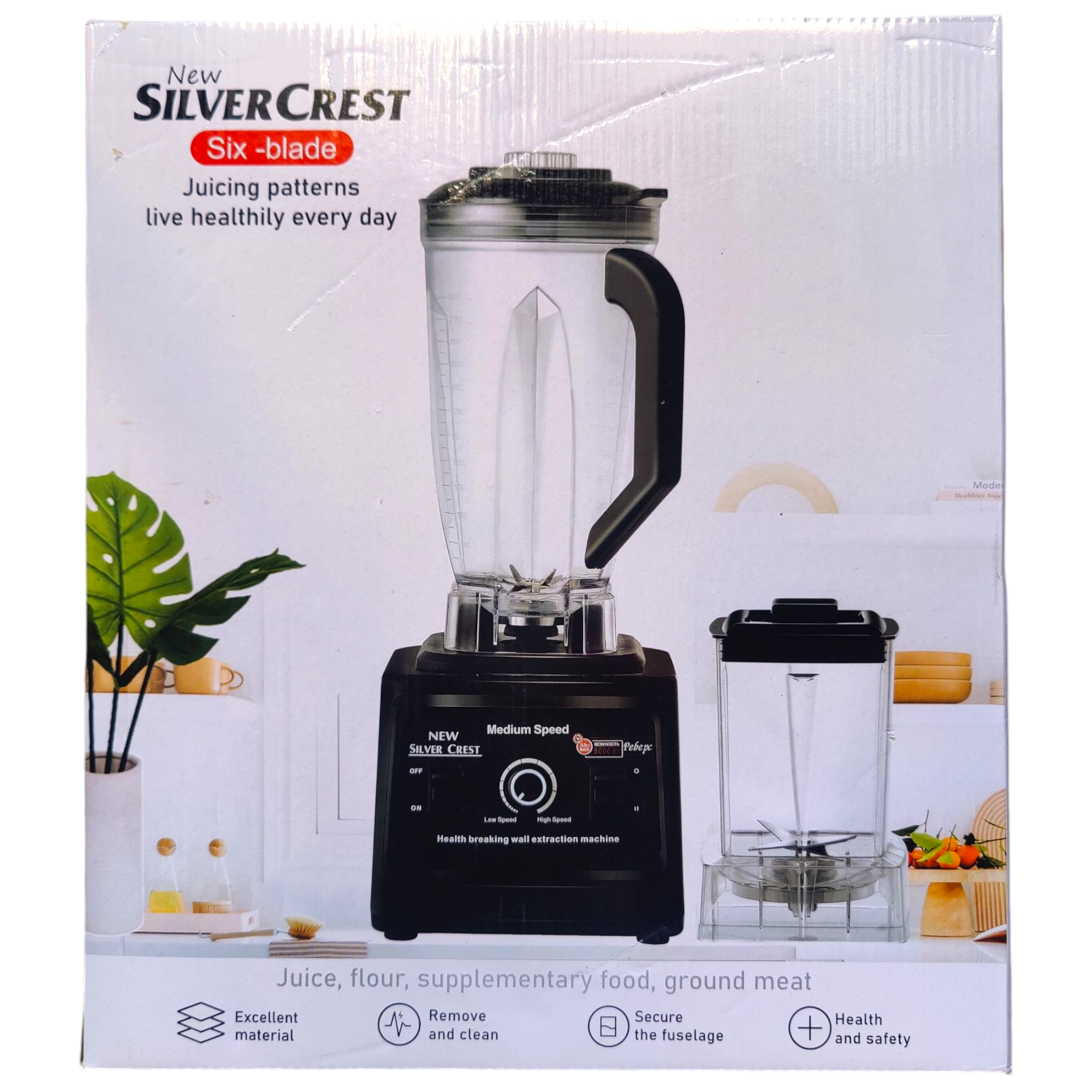 SILVER CREST 3 LITRE COMMERCIAL BLENDER 6 BLADES WITH GRINDER 2 IN 1