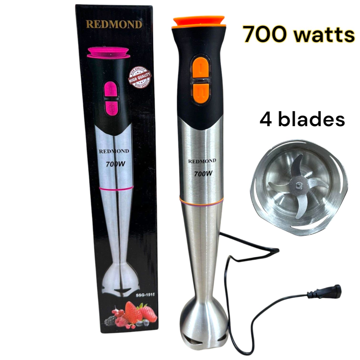 REDMOND stainless steel hand blender , Redmond 700W hand blender, model SSG-1515