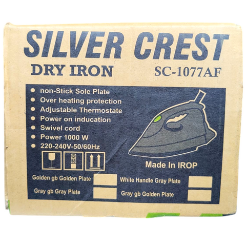 SILVER CREST Heavy Weight Luxury Iron SC-1177AF DRY IRON 5 years warranty