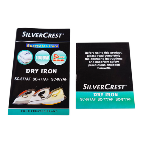 SILVER CREST Heavy Weight Luxury Iron SC-1177AF DRY IRON 5 years warranty