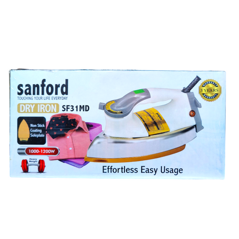 SANFORD DRY IRON HEAVY WEIGHT SF31MD Non Stick Coating Soleplate 3 Years Warranty