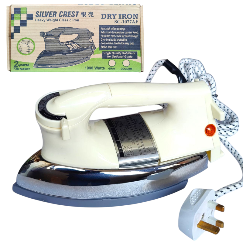 SILVER CREST Heavy Weight Classic Iron SC-1077AF DRY IRON 5 years warranty
