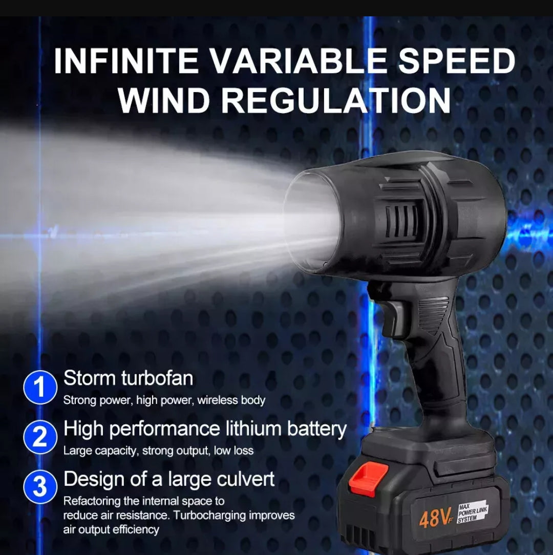 Storm Fan Jet TurboSweep Cordless Power Blower – Dual Battery Multi- Purpose Cleaner Electric Powerful Turbine Turbo Fan Upgraded Version Storm Turbo Fan Handheld Car Hair Dryer Cleaning Violent Air Gun Jet Fan