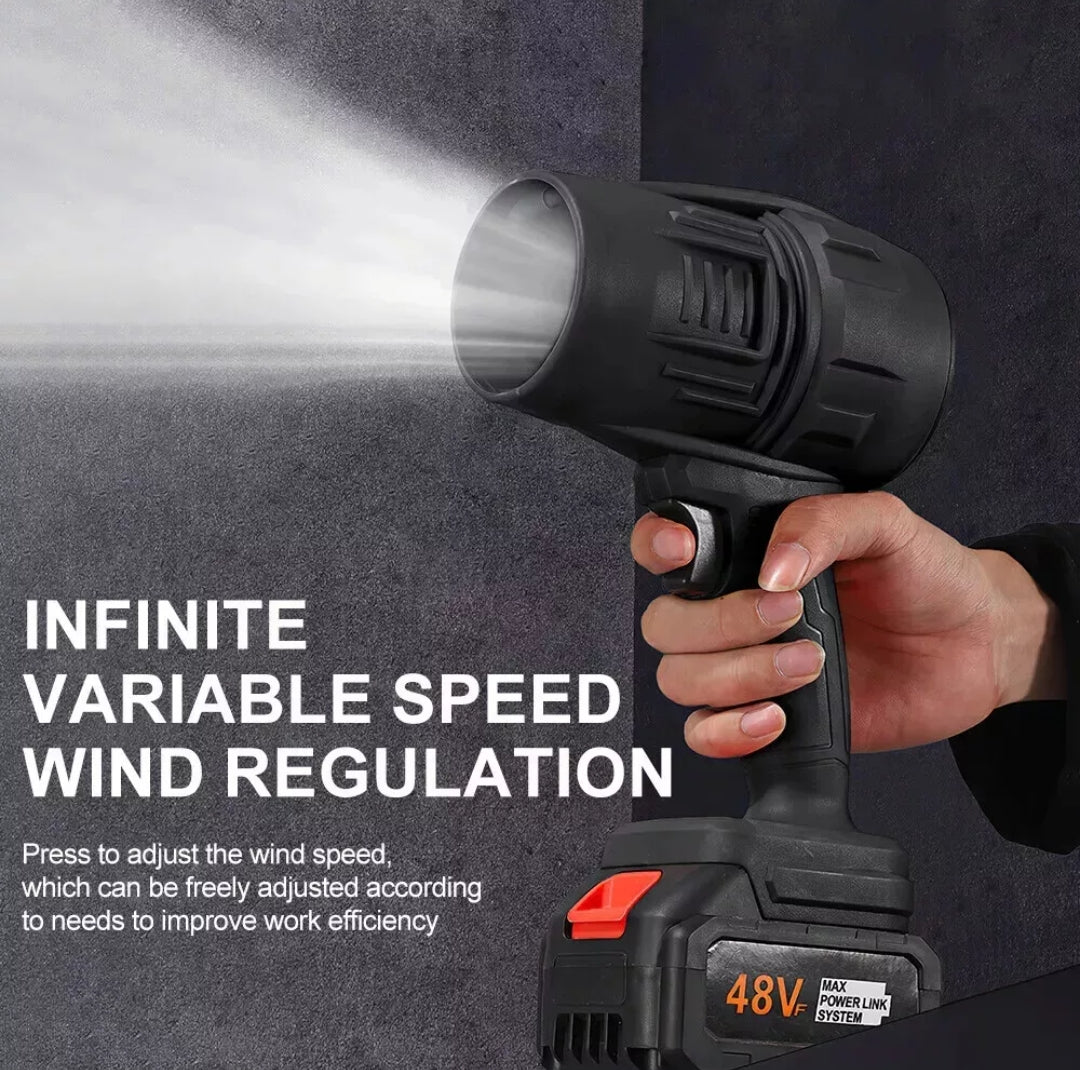 Storm Fan Jet TurboSweep Cordless Power Blower – Dual Battery Multi- Purpose Cleaner Electric Powerful Turbine Turbo Fan Upgraded Version Storm Turbo Fan Handheld Car Hair Dryer Cleaning Violent Air Gun Jet Fan