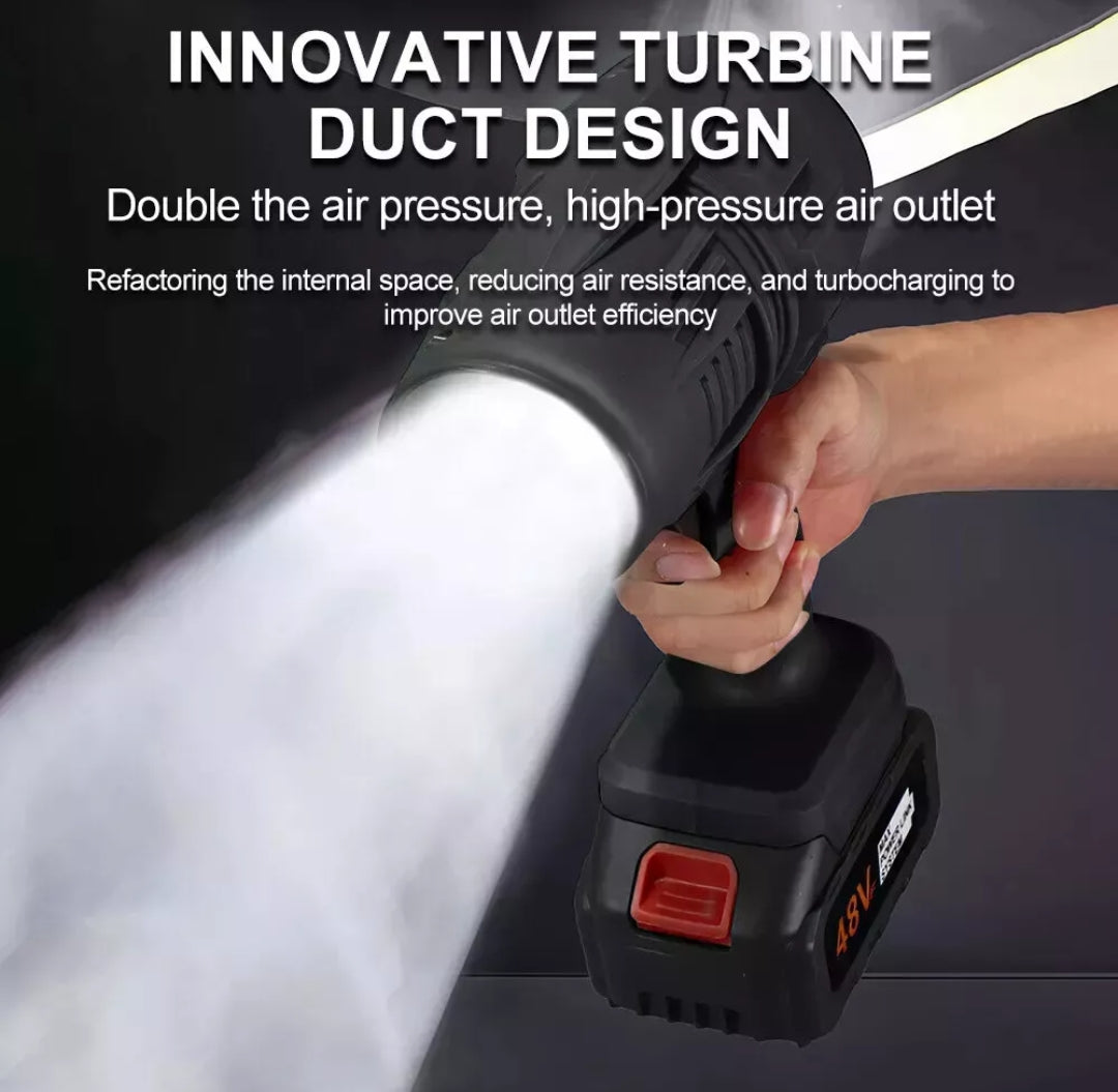 Storm Fan Jet TurboSweep Cordless Power Blower – Dual Battery Multi- Purpose Cleaner Electric Powerful Turbine Turbo Fan Upgraded Version Storm Turbo Fan Handheld Car Hair Dryer Cleaning Violent Air Gun Jet Fan
