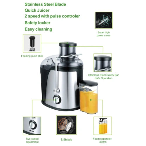RAF R.2805 Electric Carrot Juicer hard fruit juicer extractor 500 watts 18000 RPM motor speed
