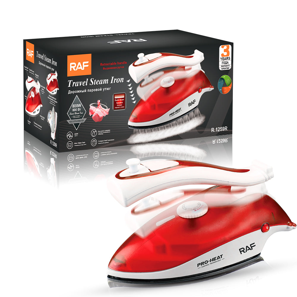 RAF R.1259 Travel Foldable Steam and Dry Iron Light weight 800 watts