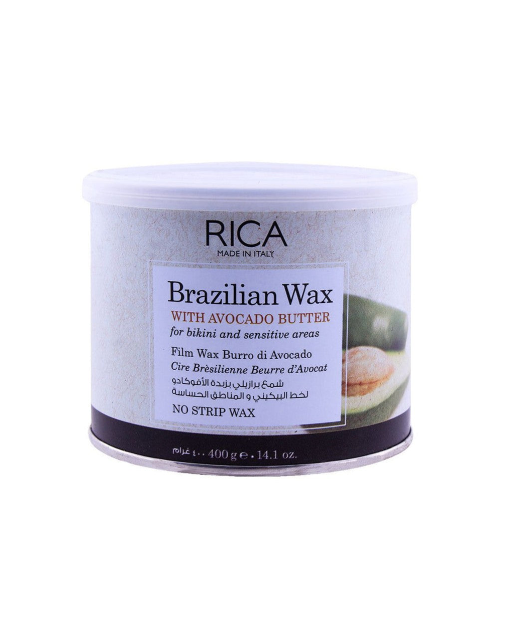 Rica No-Strips Brazilian Avocado Butter Wax 400 ml Made in Italy Original